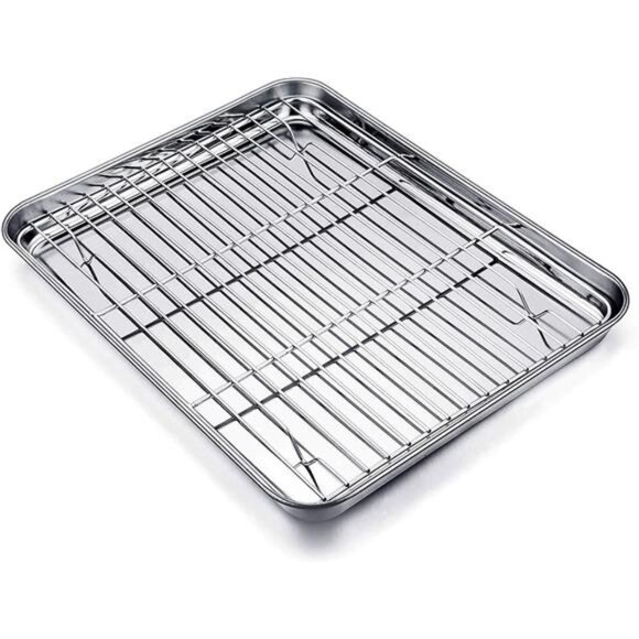 TeamFar Baking Tray and Rack Set, Stainless Steel Baking Pan Cookie Sheet - Picture 1 of 7